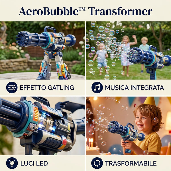 NeoGlow™ Bubble Blaster - Pistola Sparabolle Automatica Trasparente con LED 🫧🔦